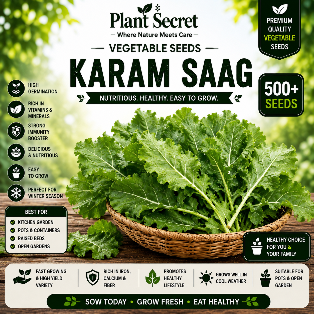 Karam Saag 500+ seeds
