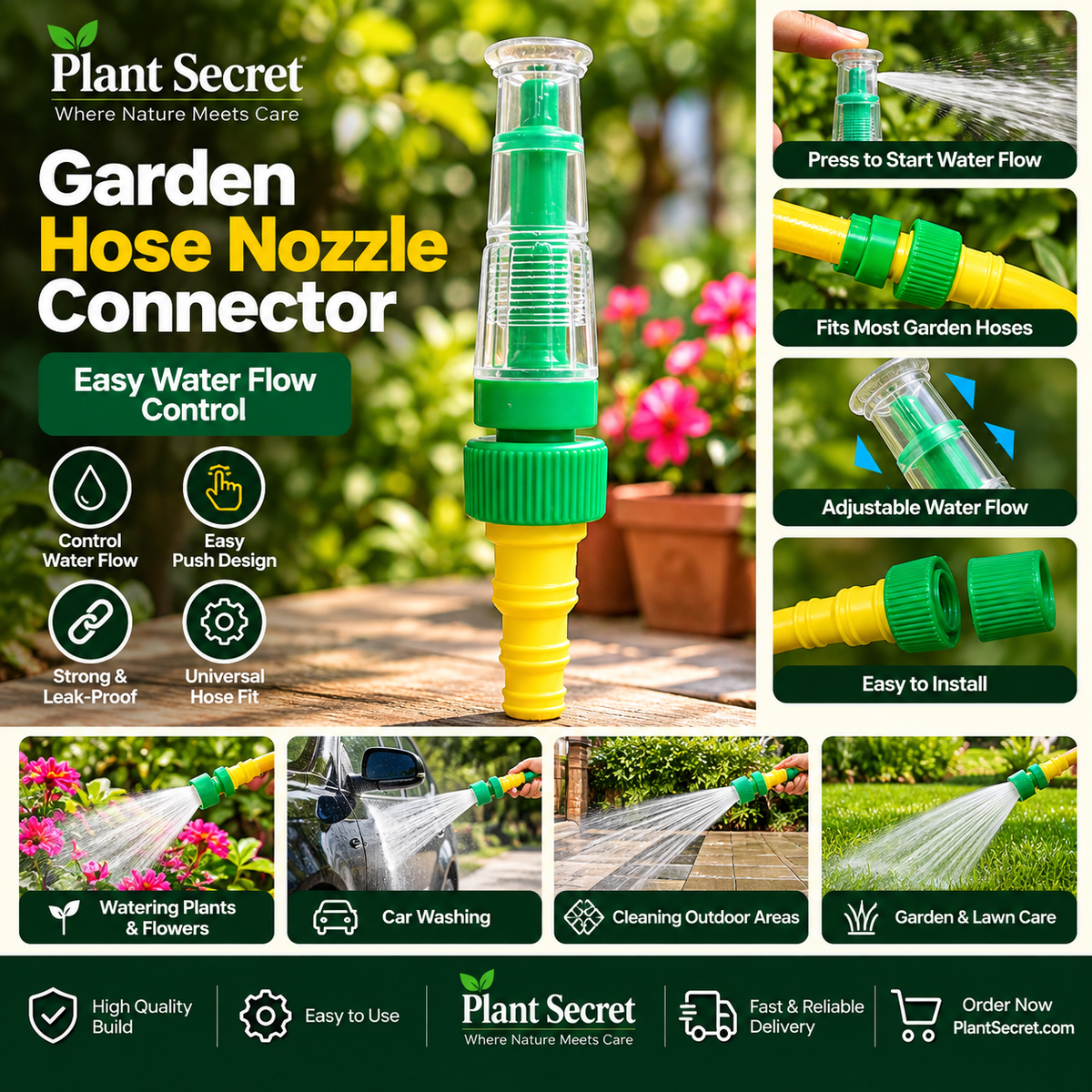 Plant Secret Garden Hose Nozzle Connector