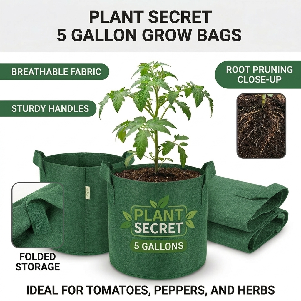 Plant Secret Premium Grow Bags (5 Gallons)