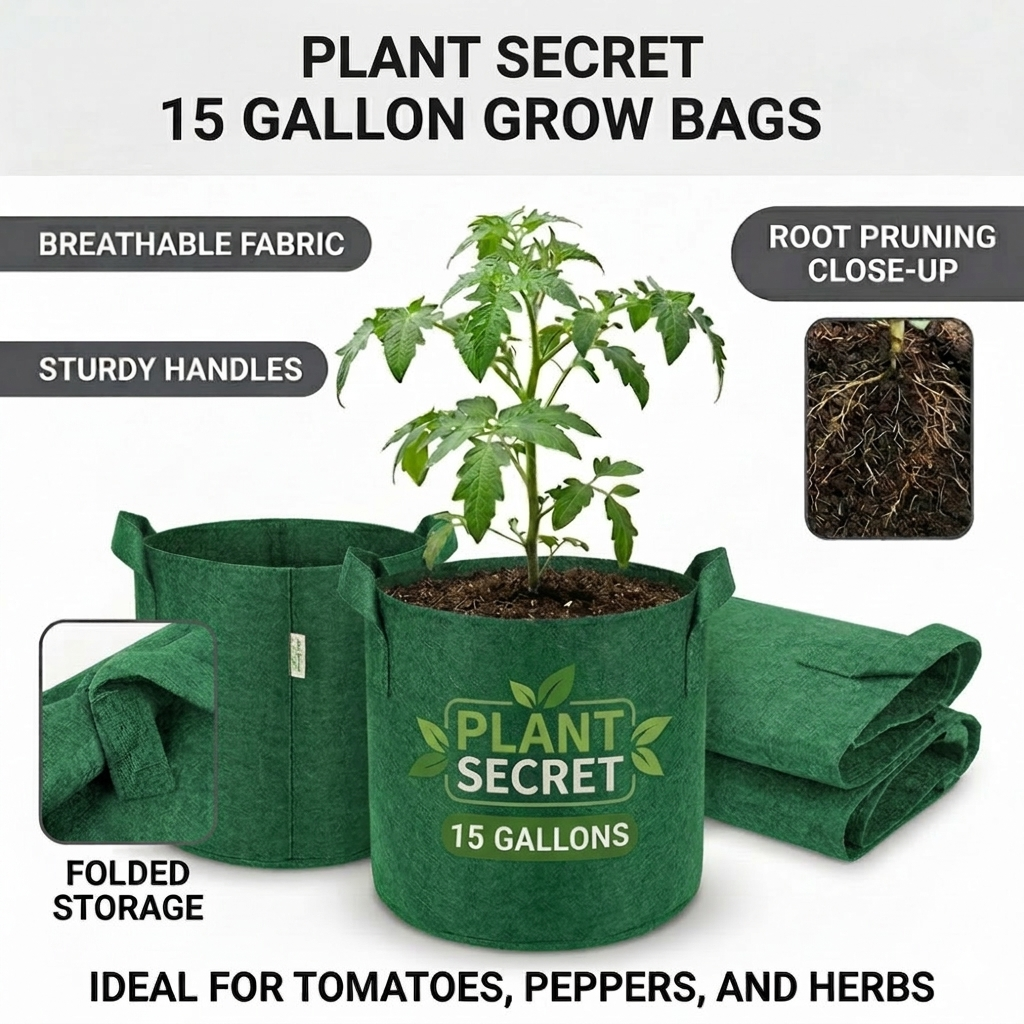 Plant Secret Premium Grow Bags (15 Gallons)