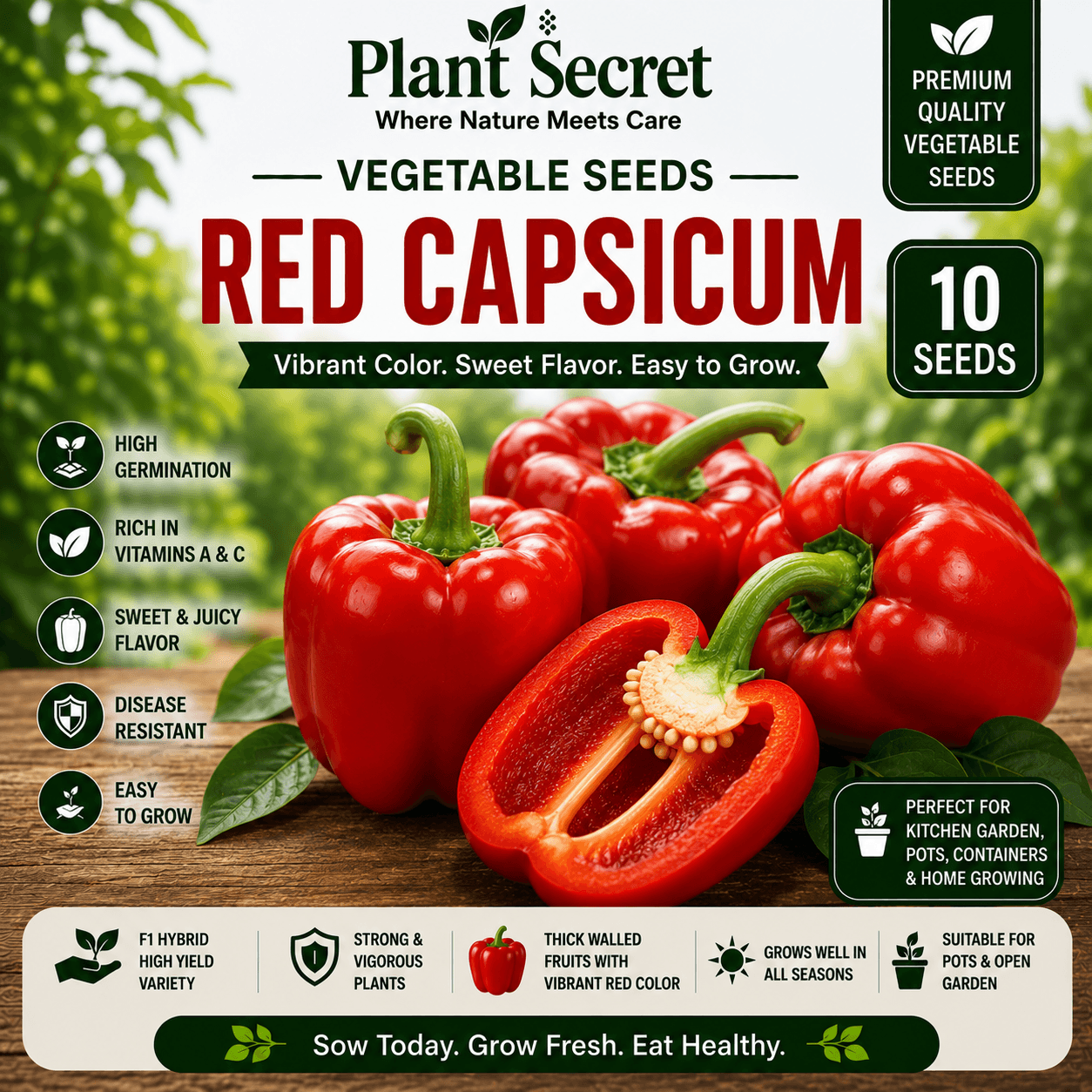Red Capsicum (لال شملہ) 10 Seeds