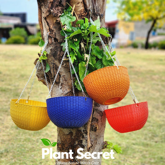 Decorative Hanging Basket Planter with Chain Multicolor