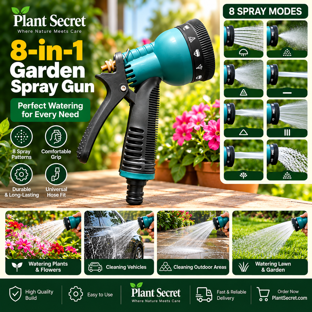 Plant Secret 8 in 1 Garden Spray Gun