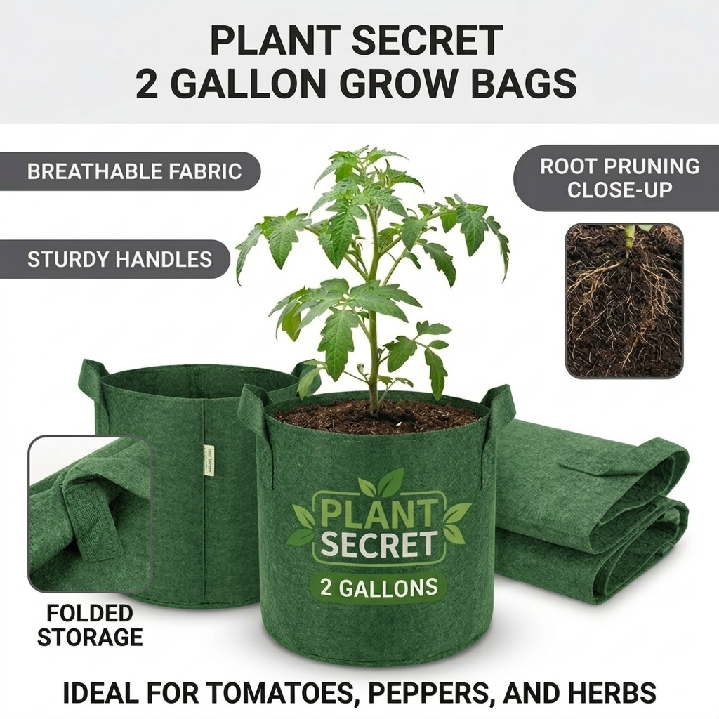 Plant Secret Premium Grow Bags (2 Gallons)